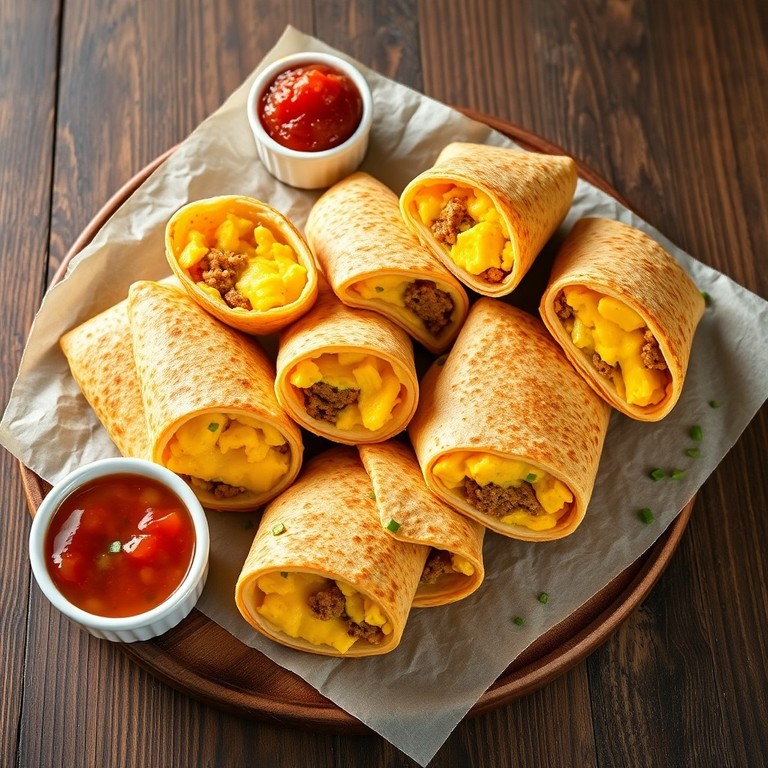 Crispy Baked Breakfast Wraps with Sausage and Cheese