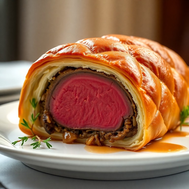 Classic Filet Mignon Beef Wellington with Mushroom Duxelle