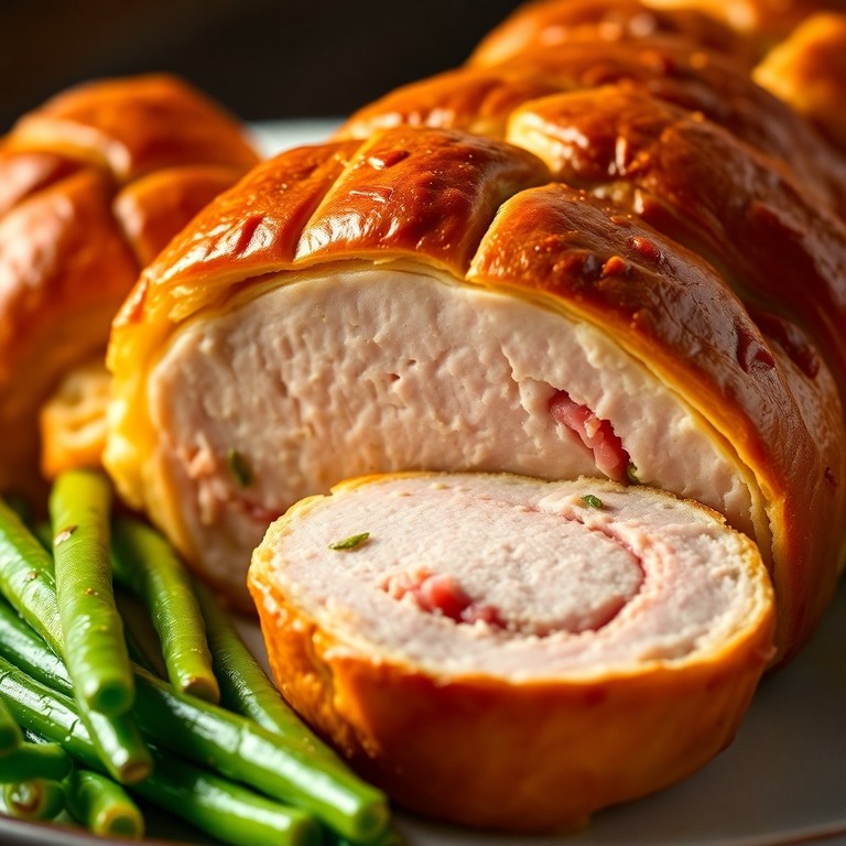 Schweinefilet im Blätterteigmantel mit Estragon-Senf-Füllung