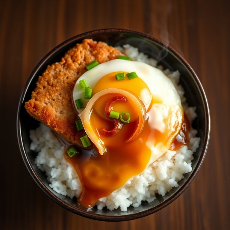 Klassisches Katsudon mit knusprigem Schweineschnitzel