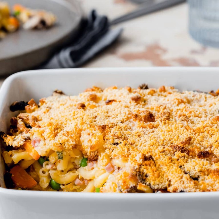 Gratin de pâtes au jambon