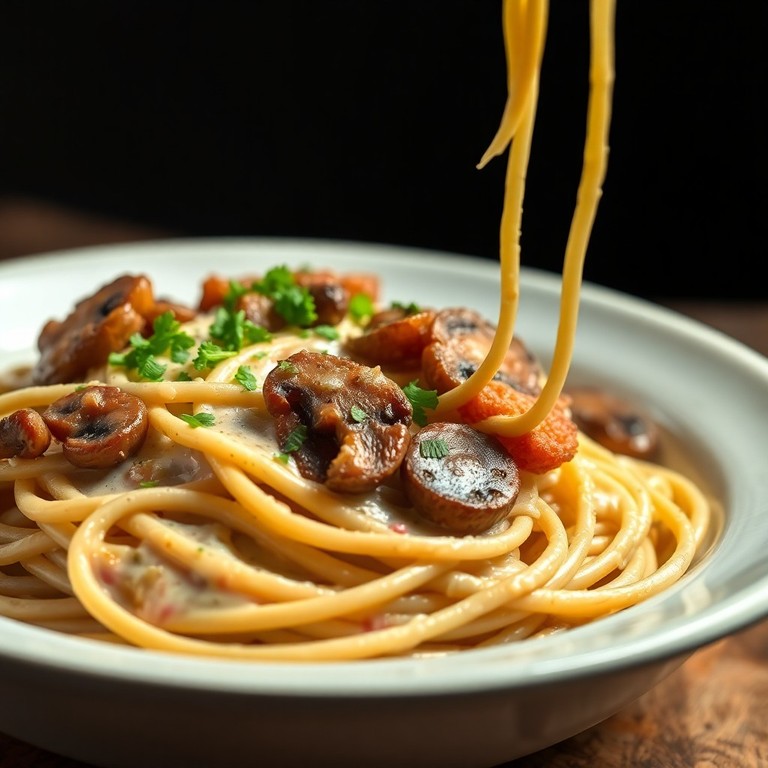 Spaghetti Crémeux aux Champignons et Lardons du Chef Théo