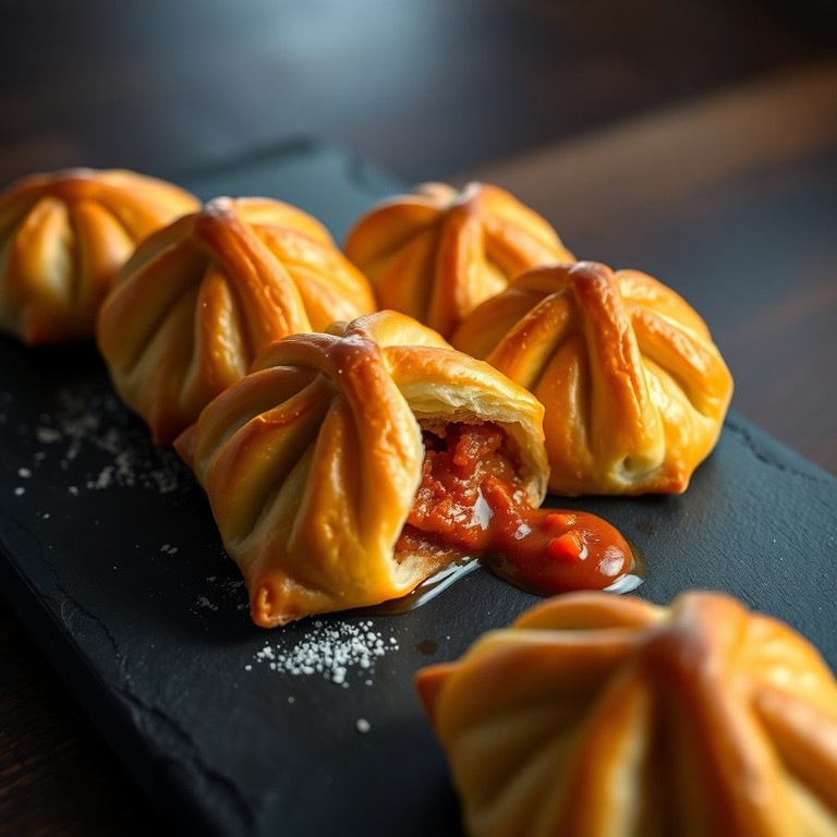 Knusprige Blätterteig-Bolognese-Taschen mit Paprika