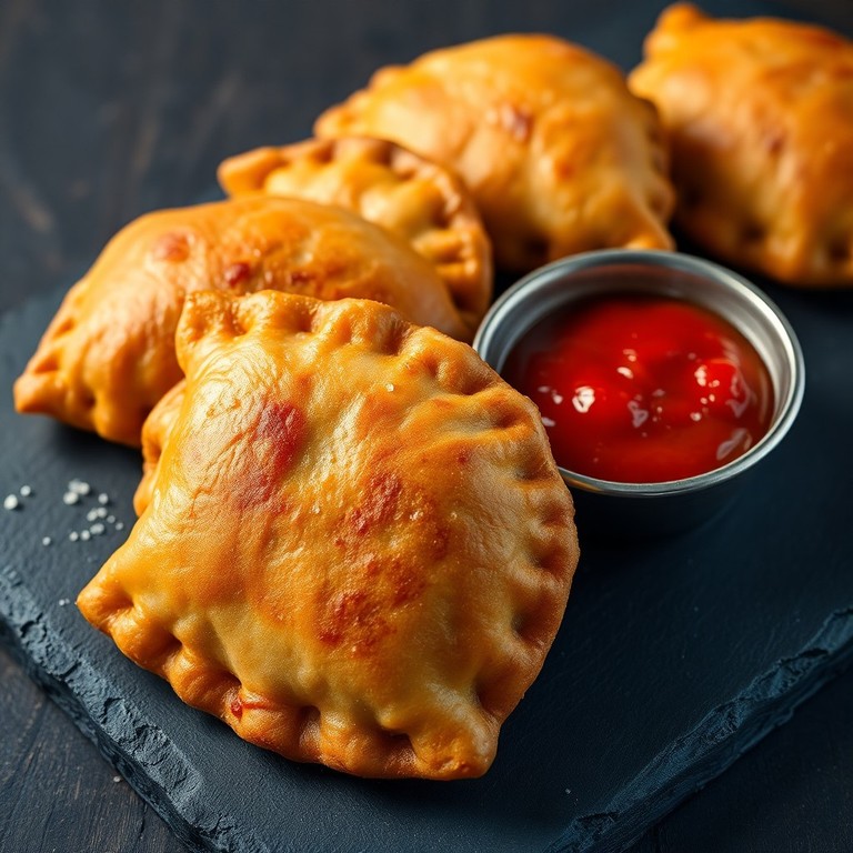 Empanado Crocante de Pastel com Recheio Cremoso de Presunto e Mussarela