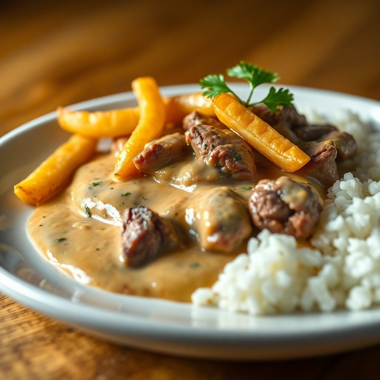 Stroganoff Clássico de Alcatra com Mostarda