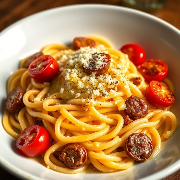 Pâtes Crémeuses au Saucisson et Parmesan