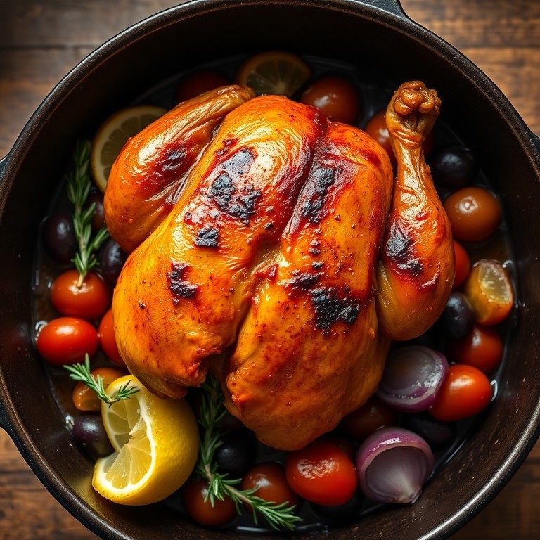 Poulet Rôti à la Provençale et ses Olives