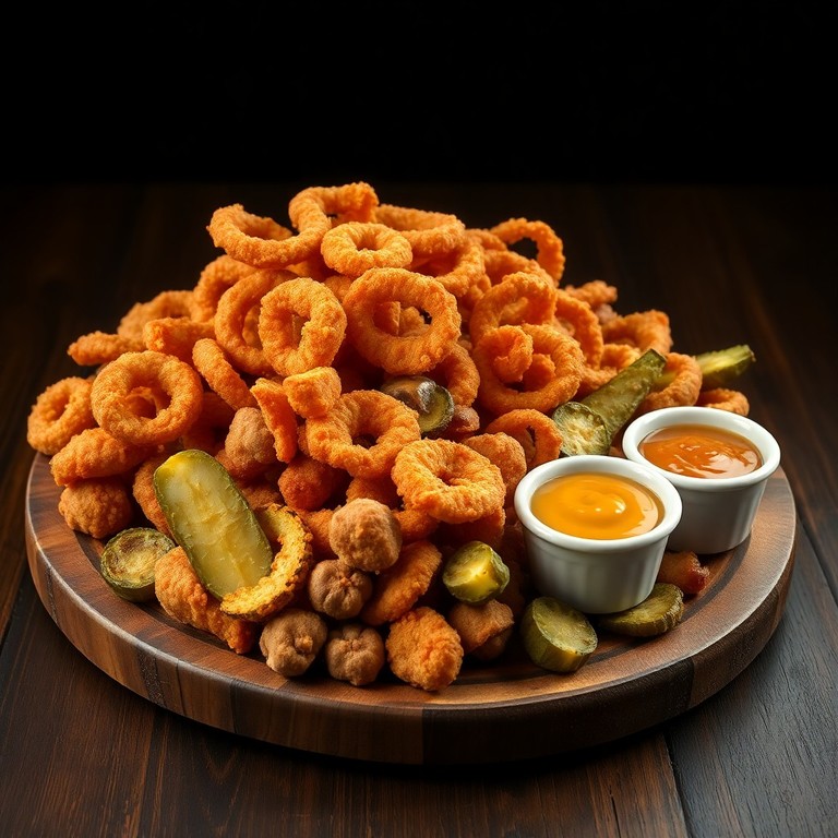 Southern Fried Pickles and Crispy Veggie Platter with Zesty Dipping Sauces