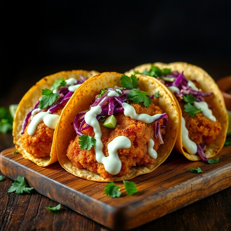 Baja Crispy Fish Tacos wi Lime Sauce