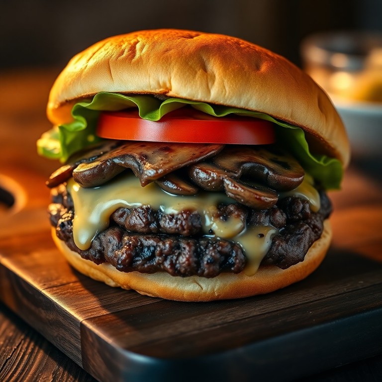 Gourmet Cheesy Mushroom Stuffed Burgers