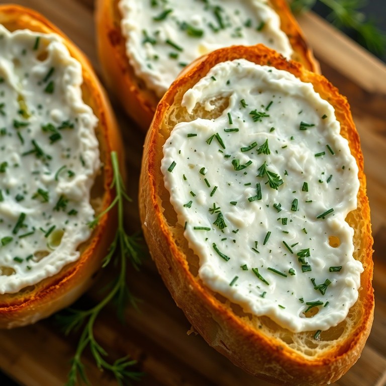 Jgyro-Inspired Garlic Bread with Herbed Feta Cheese Spread