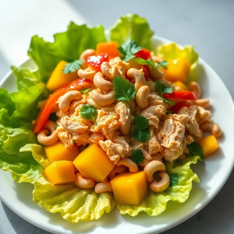 Mango lime, cashew chicken salad