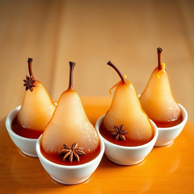 Poires Pochées au Sirop Épicé Naturel