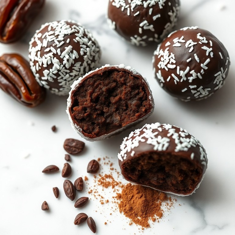 Boules Énergétiques Cacao-Dattes Faibles en Calories