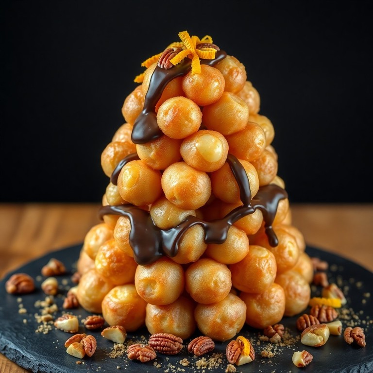 Struffoli Gourmet com Chocolate Amargo e Castanhas Caramelizadas