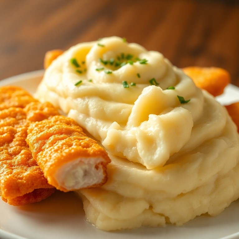 Knusprige Fischstäbchen mit cremigem Kartoffelpüree