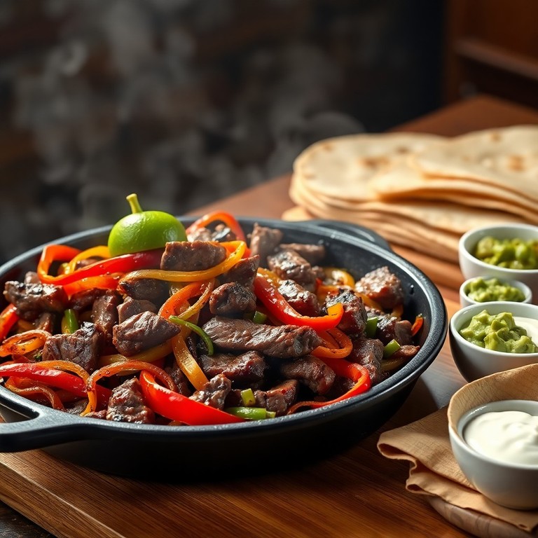 Fajitas de Ternera Clásicas con Pimientos y Cebollas