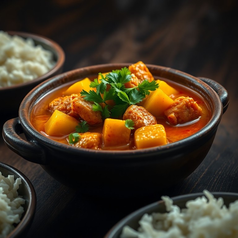 Rijke Kipcurry met Aardappel en Tomaat