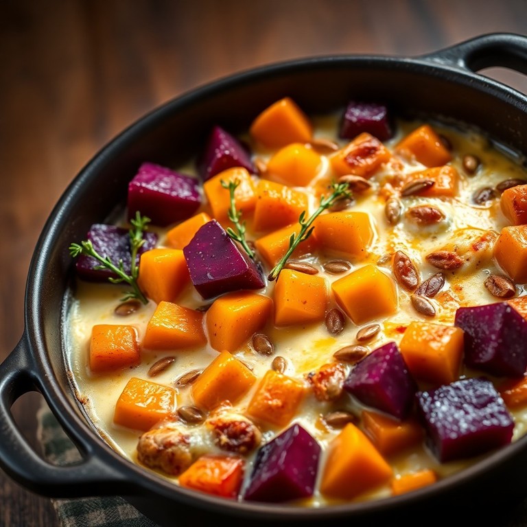 Cremiger Kürbis-Rote-Beete-Auflauf