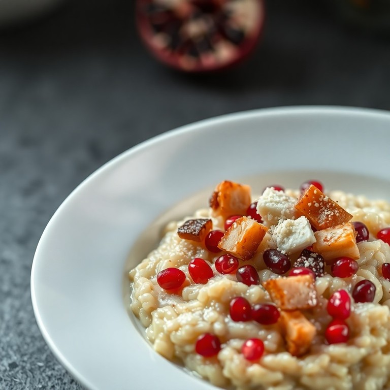 Risotto Cremoso al Melograno e Guanciale Croccante