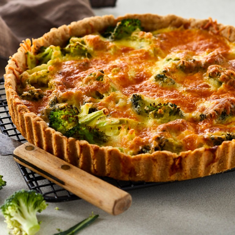 Quiche met broccoli en spekblokjes