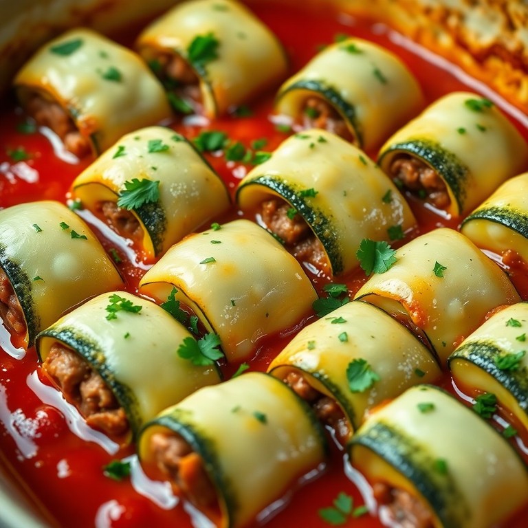 Rolo de Abobrinha Recheado com Linguiça e Queijo