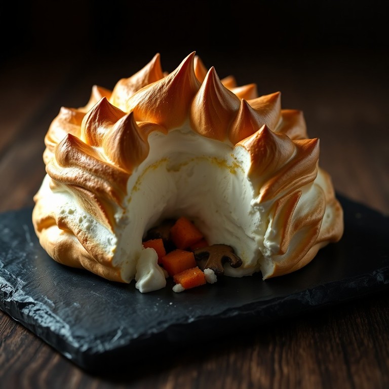 Savory Roasted Vegetable Baked Alaska with Parmesan Meringue