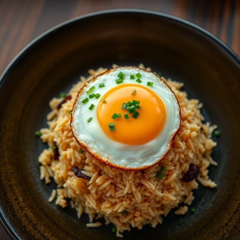 Arroz de Charque Cremoso com Ovo Estrelado