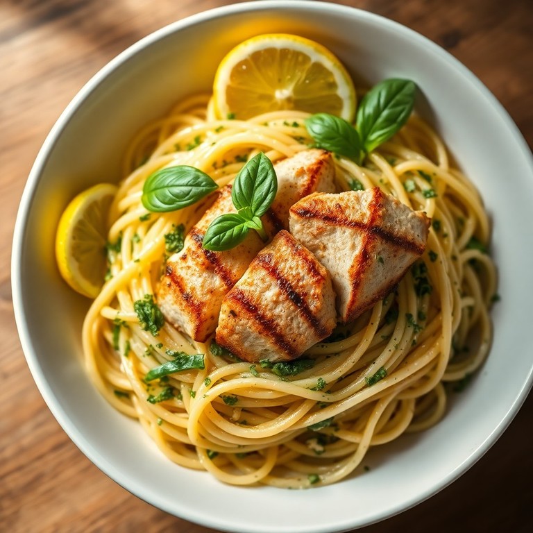 Mediterrane Zitronen-Kräuter-Pasta mit saftigem Hähnchen
