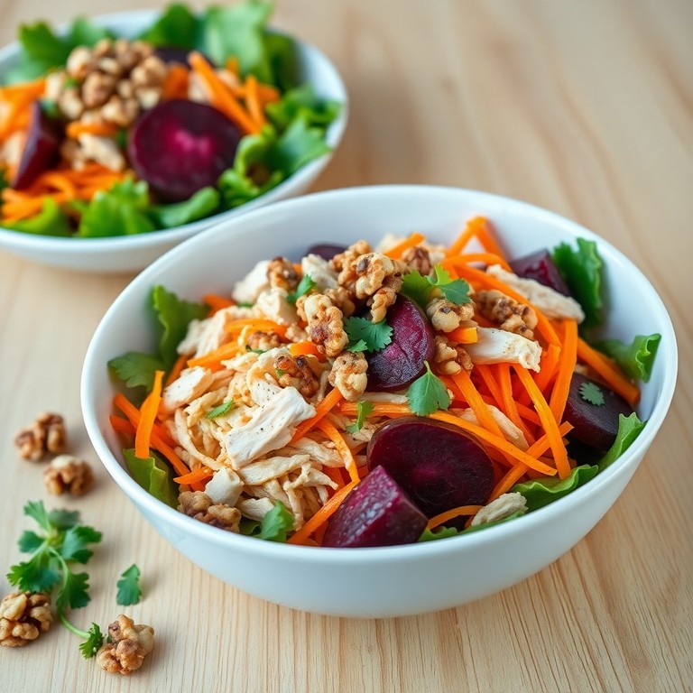 Ensalada Vibrante de Pollo, Zanahoria y Betabel