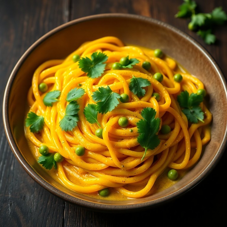 Pasta Cremosa con Curry Amarillo Tailandés