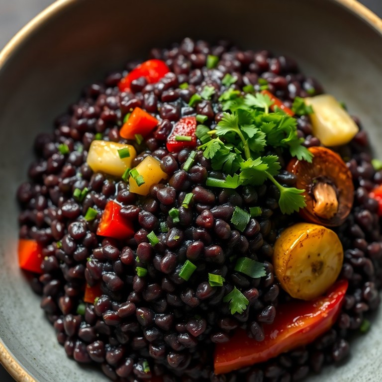 Vibrant Vegan Black Rice Risotto with Seasonal Vegetables