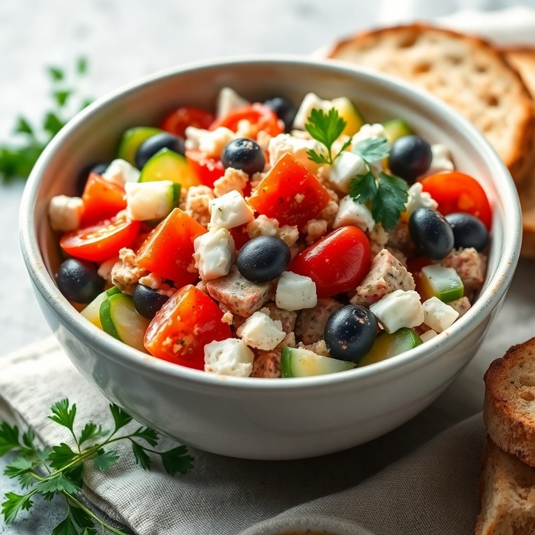 Mediterrane Tonijn-Feta Salade met Komkommer en Tomaat (2)