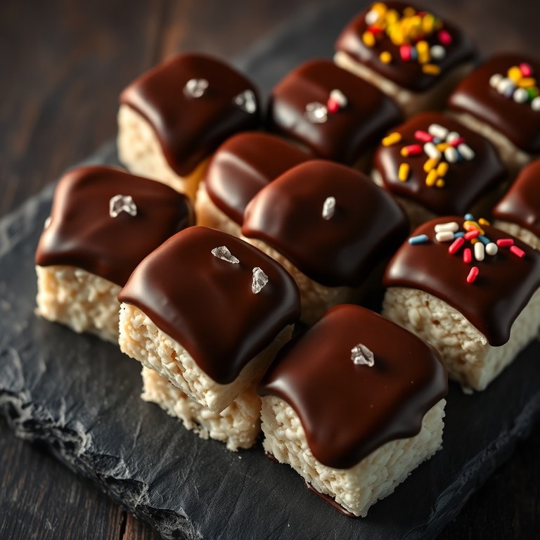 Gourmet Chocolate-Dipped Crispy Rice Cakes