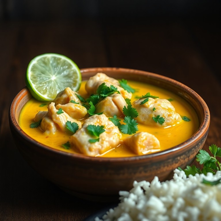 Kipfilet met Koriander en Suikererwten in Kokosmelk