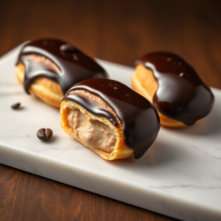 Luxuriöse Schoko-Kaffee-Éclairs