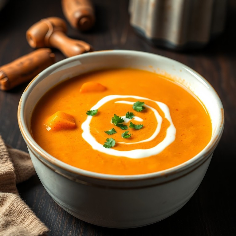 Sopa Cremosa de Batata, Cenoura e Courgette com Toque de Ervas Frescas