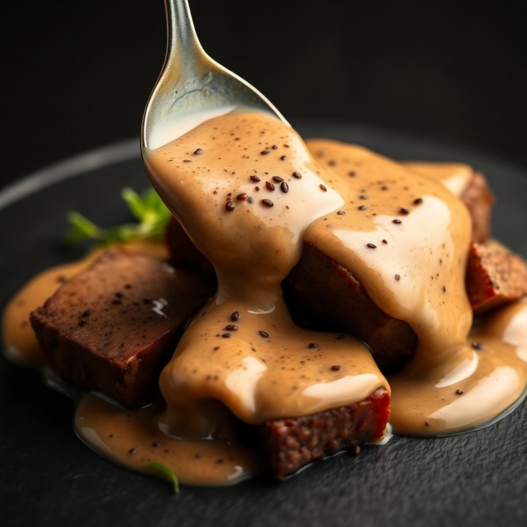 Sauce Poivre Noir Crémeuse pour Bœuf