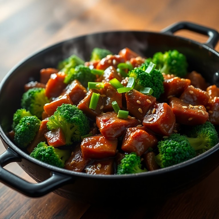 Brokkoli-Rindfleisch-Pfanne mit Sesam