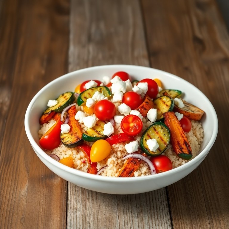 Salada Vibrante de Quinoa com Legumes Grelhados