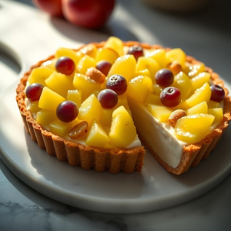 Tarte Gelada de Maçã e Uva com Base Crocante