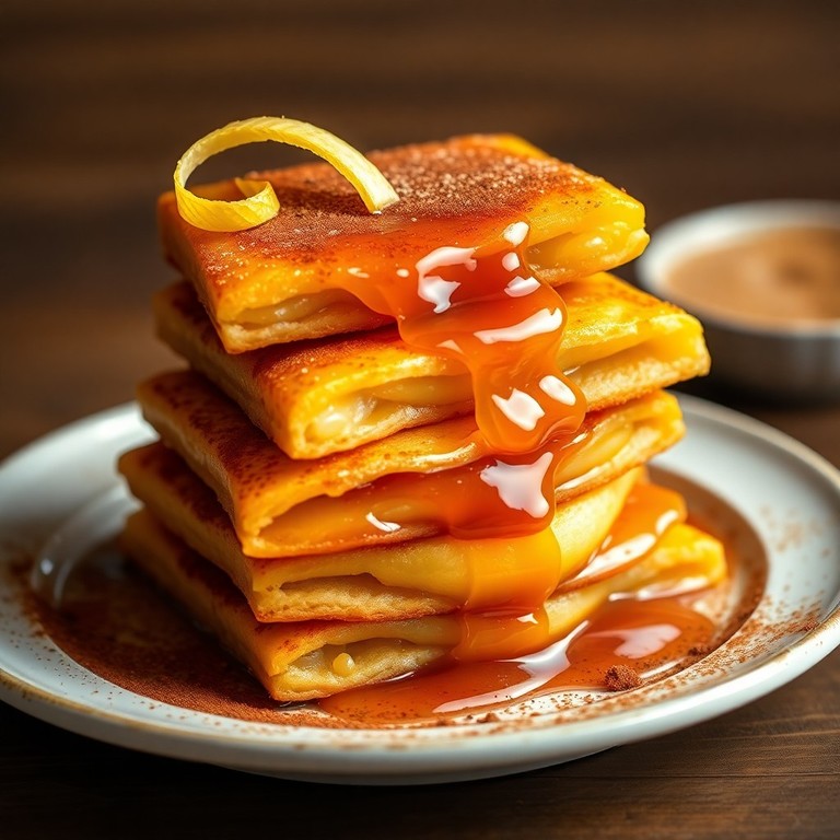 Rabanada Temperada com Calda Doce de Canela e Baunilha