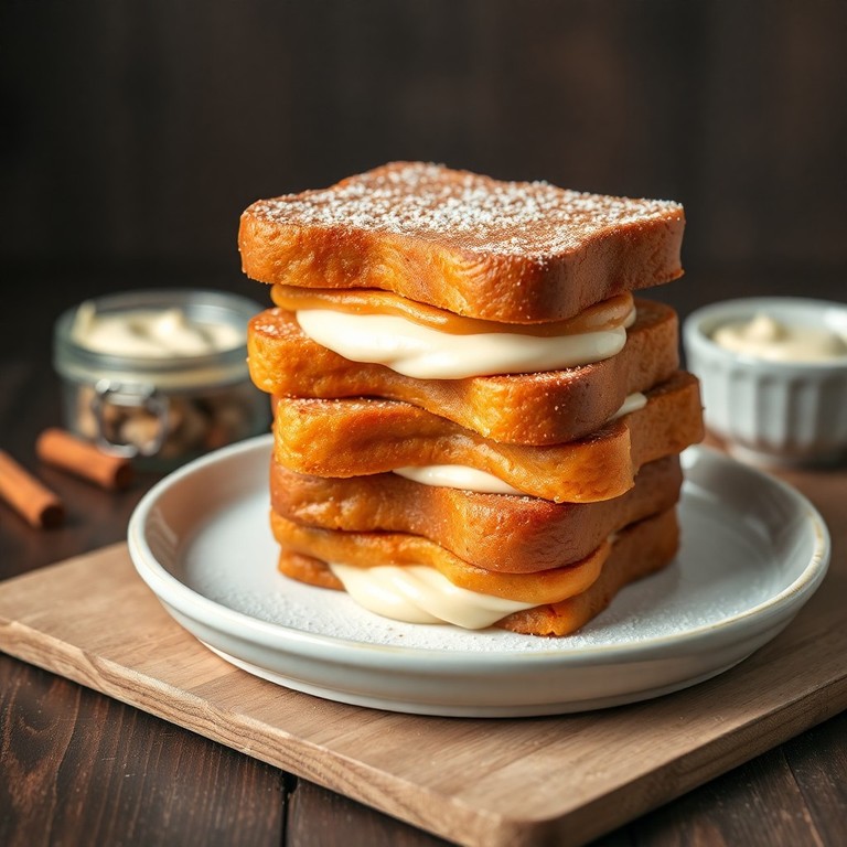 Rabanada Recheada com Creme de Baunilha Assada