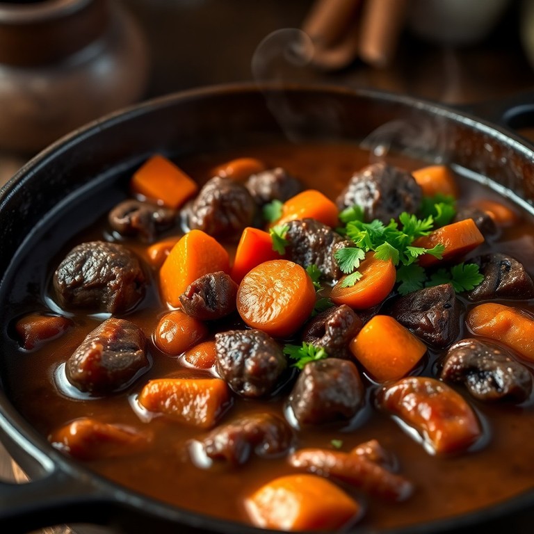 Klassisk Nötköttsgryta med Svamp och Morötter