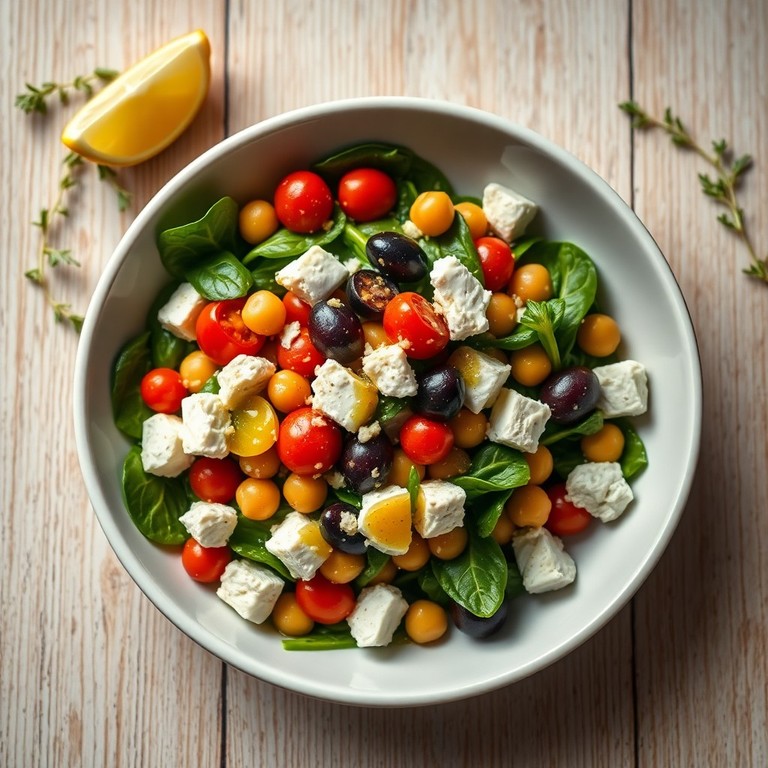 Ensalada Mediterránea Nutritiva con Garbanzos y Feta