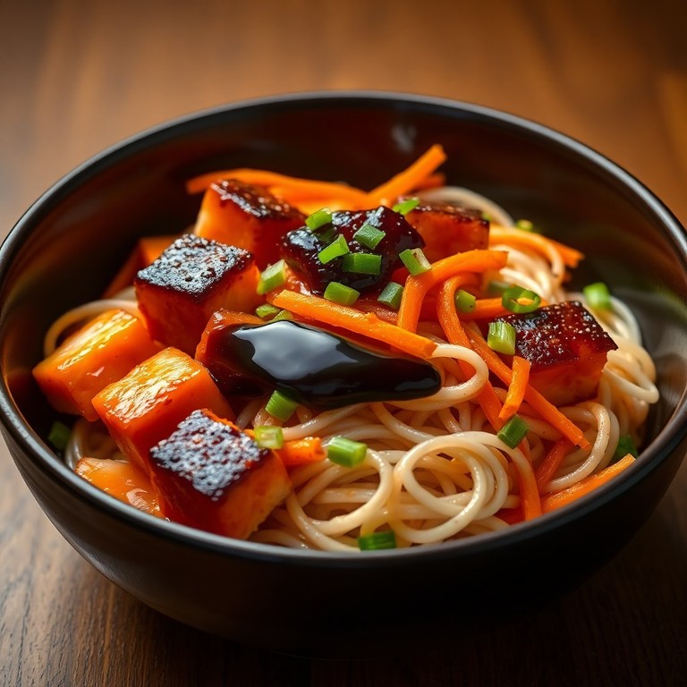 Soy-Glazed Salmon and Vegetable Shirataki Stir-Fry