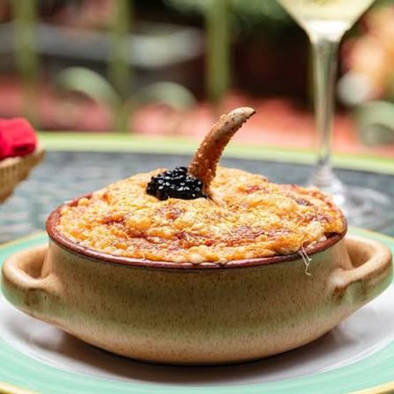 Soufflé relleno de cangrejo