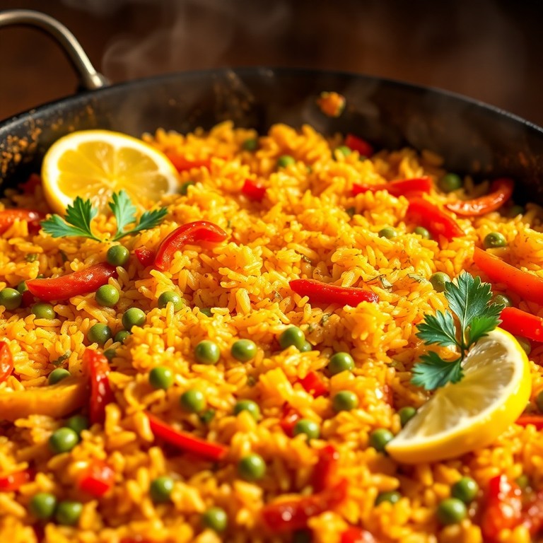 Paella Vegetariana Mediterránea Colorida