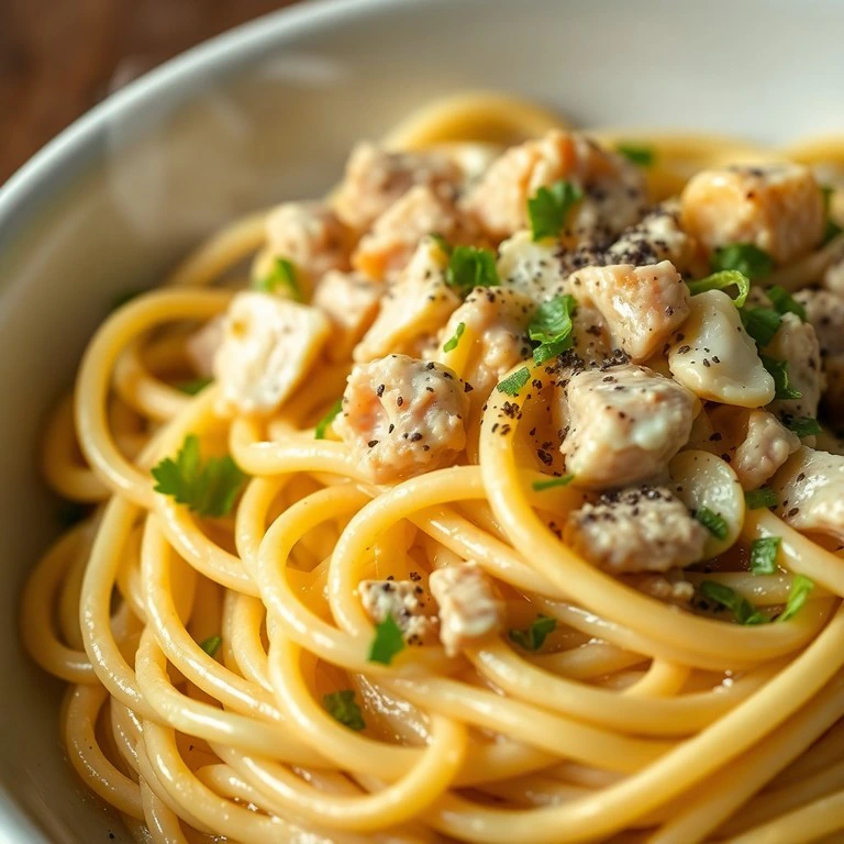 Pâtes Carbonara au Thon Crémeuses