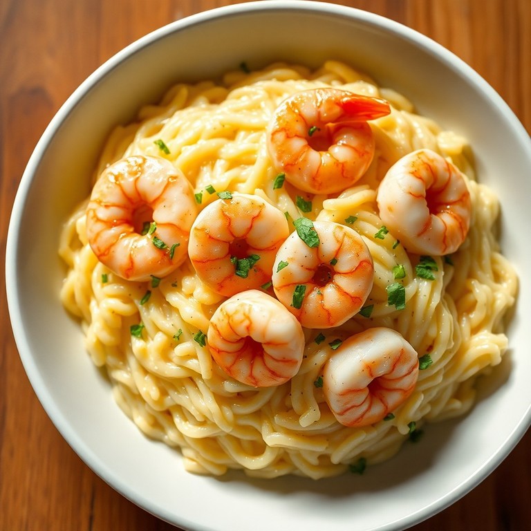 Risotto Crémeux aux Crevettes Sautées à l'Ail